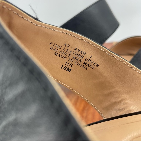 Adrienne Vittadini Avah Sandal black leather heel pumps Sz 10 - Picture 6 of 8